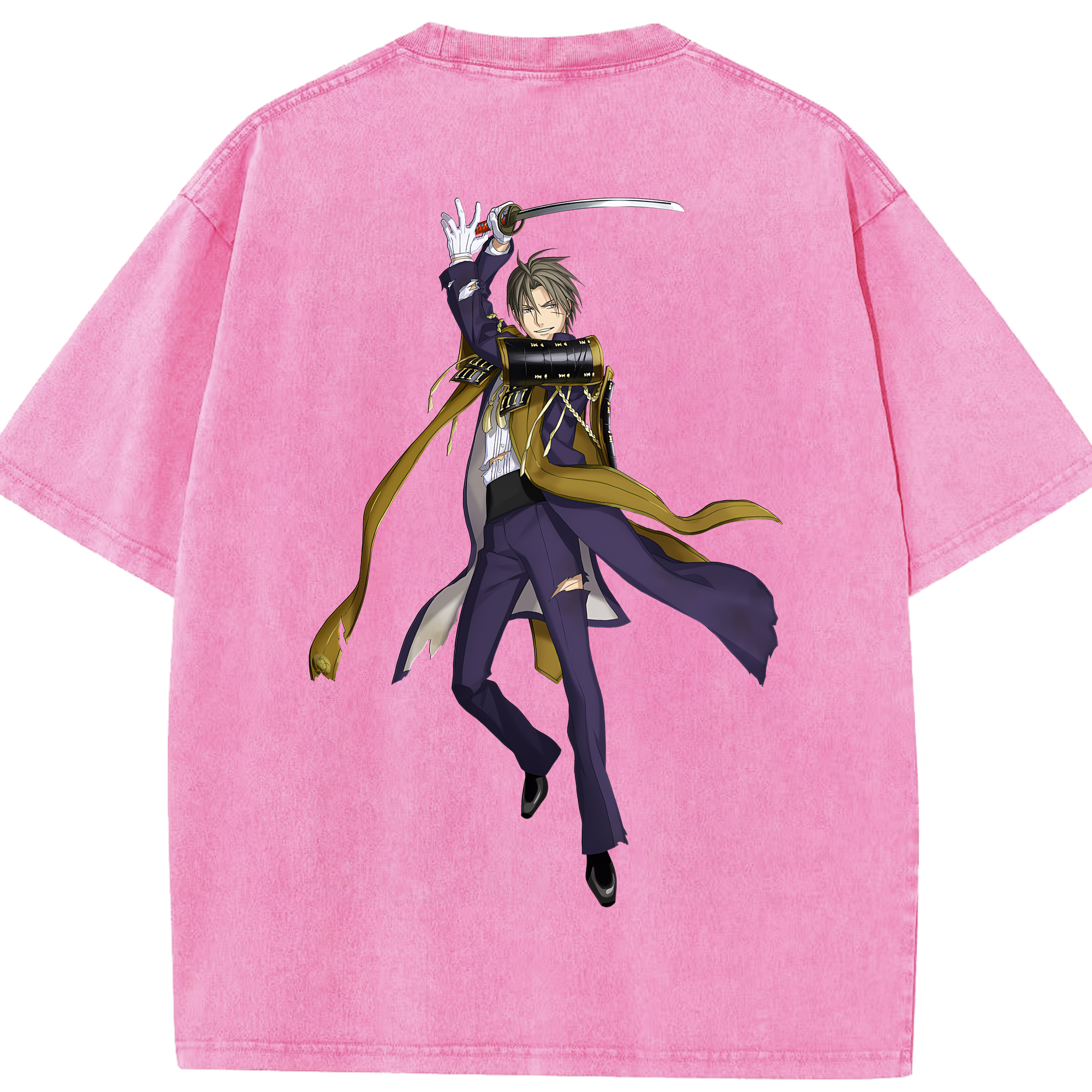 （画像用） 刀剣乱舞 Touken Ranbu 綿100% ヴィンテージ風 半袖Tシャツ（背面プリント）